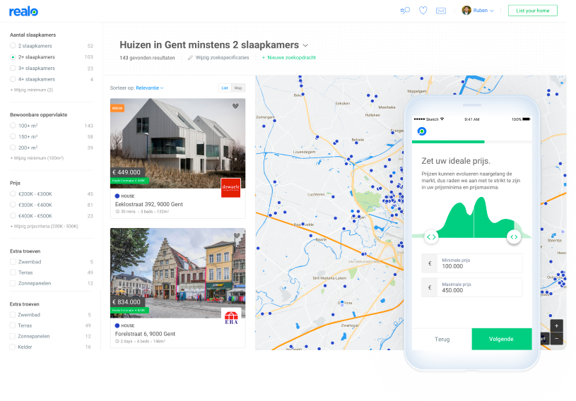 Redesigning search for a real-estate startup for Realo